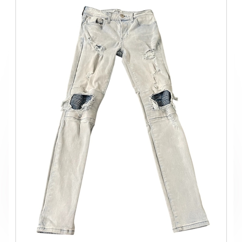 Pacsun Stacked Super Skinny Rip Light Blue Jeans waist 28